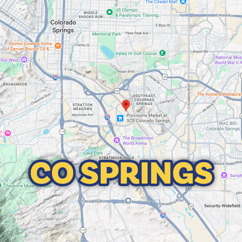 Map showing the Colorado Springs recycling yard