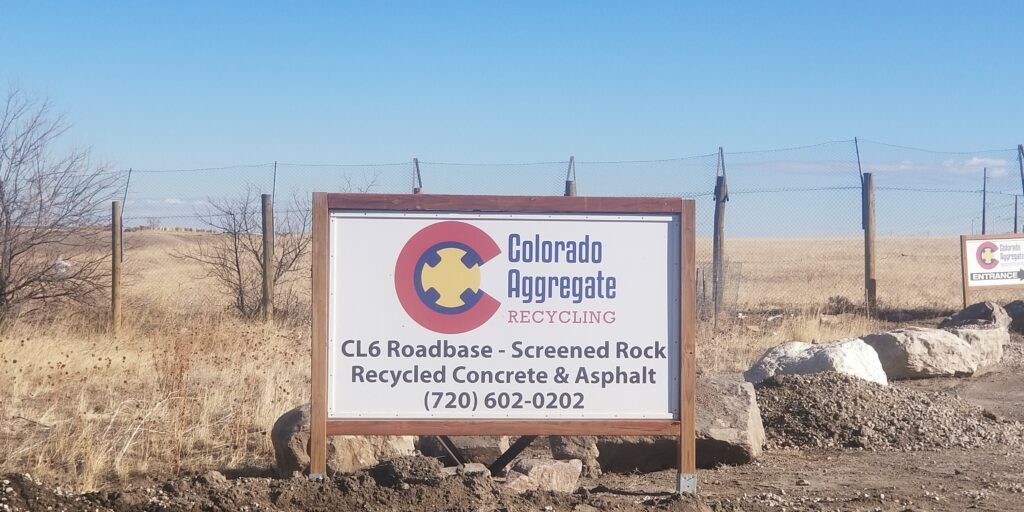 Colorado Aggregate Recycling Road Sign