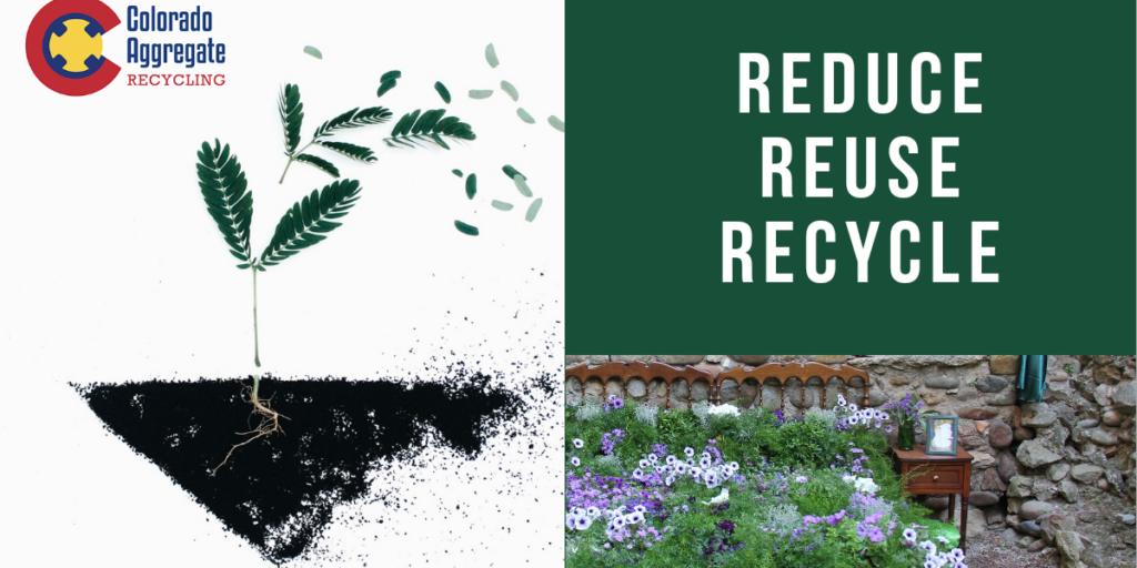 Custom image for Colorado Aggregate Recycling blog post on applications for recycled concrete in gardening and landscaping.